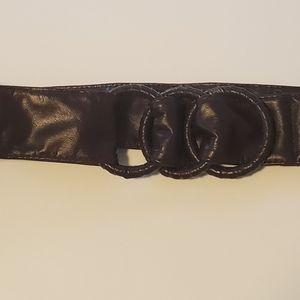 Forever21 Brown pleather medium high-waisted snap-button belt